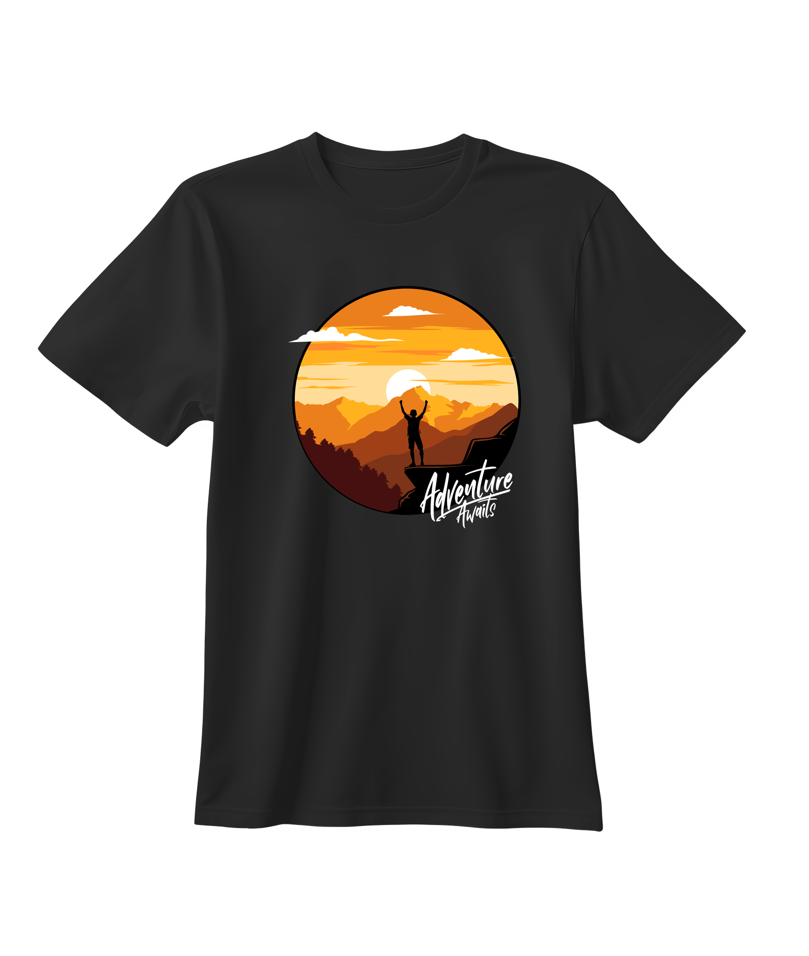 Adventure Awaits Mountain Sunset Tee