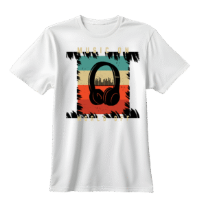 Music On, World Off Vintage Headphones Tee