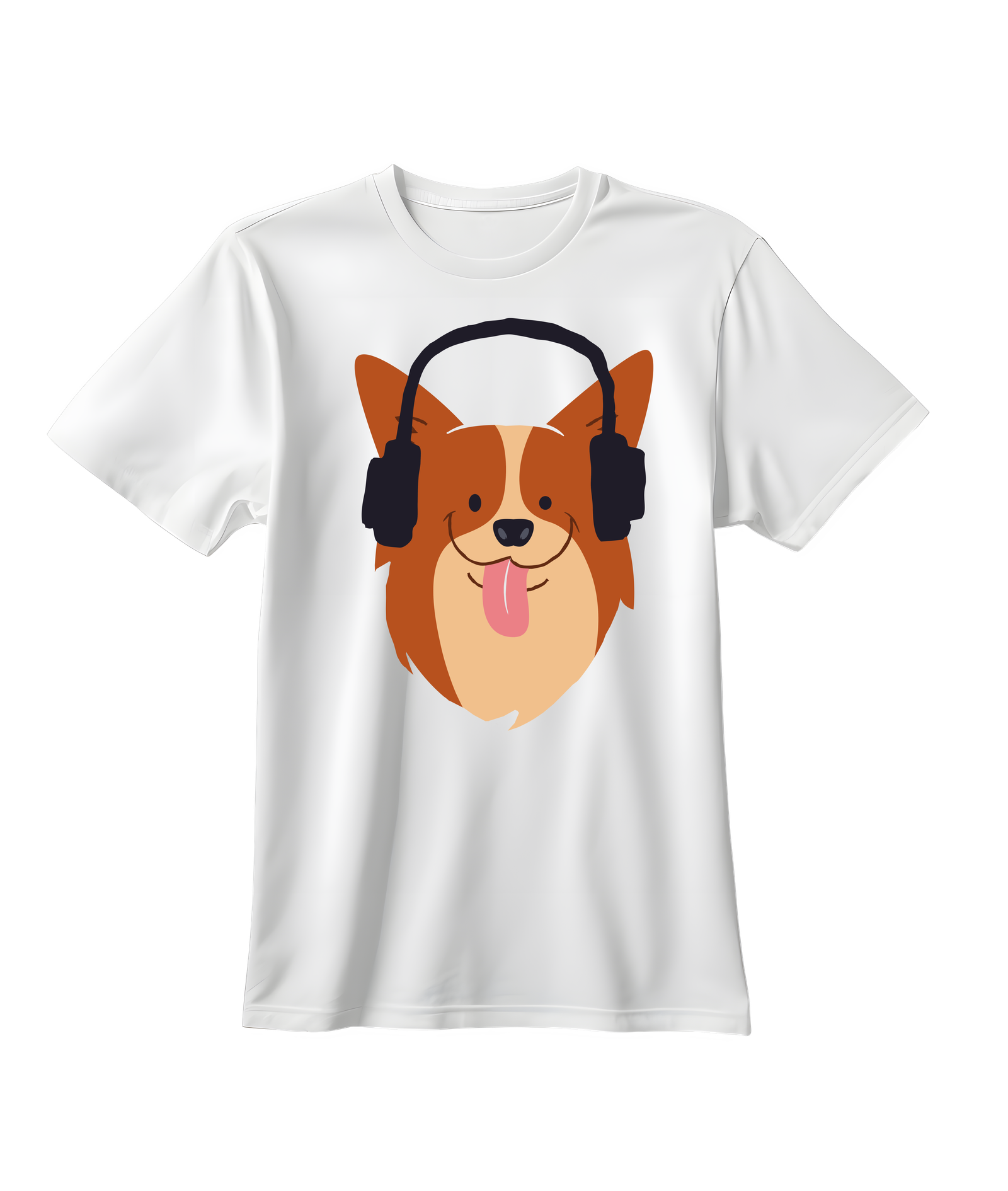 Cool Corgi Headphones Tee – Music Lover Dog Design