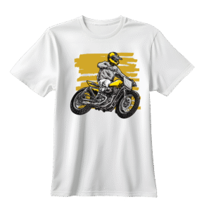 Street Drift Rider - Yellow & White Bike Action Tee